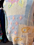 80s Pastel Patchwork Sweater - Large - 1X