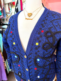 80s Squares and Squiggles Cardigan - Size 14/16