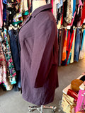 90s Aubergine Dreams Longline Tie Front Jacket - Size 22/24