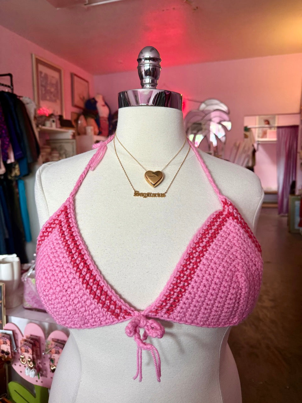 Mermaid Hex Crochet Adjustable Bikini Top - Size 20-24 2X/3X