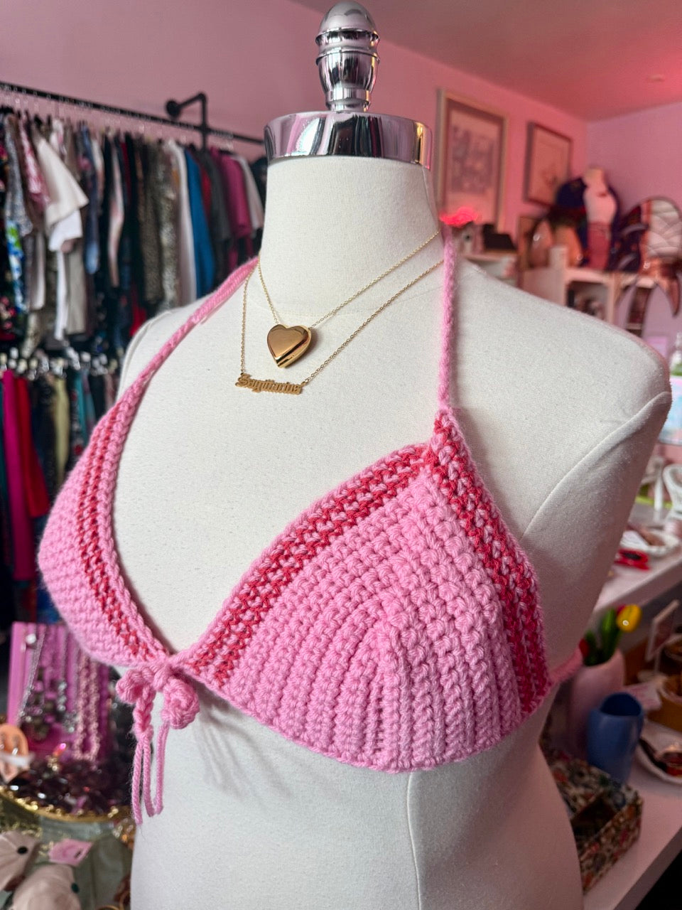 Mermaid Hex Crochet Adjustable Bikini Top - Size 20-24 2X/3X