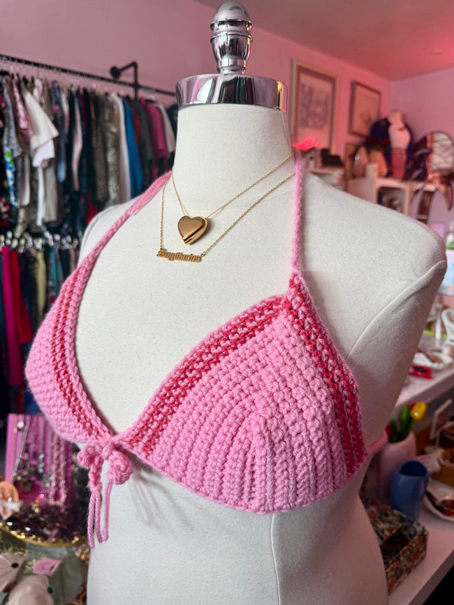Mermaid Hex Crochet Adjustable Bikini Top - Size 20-24