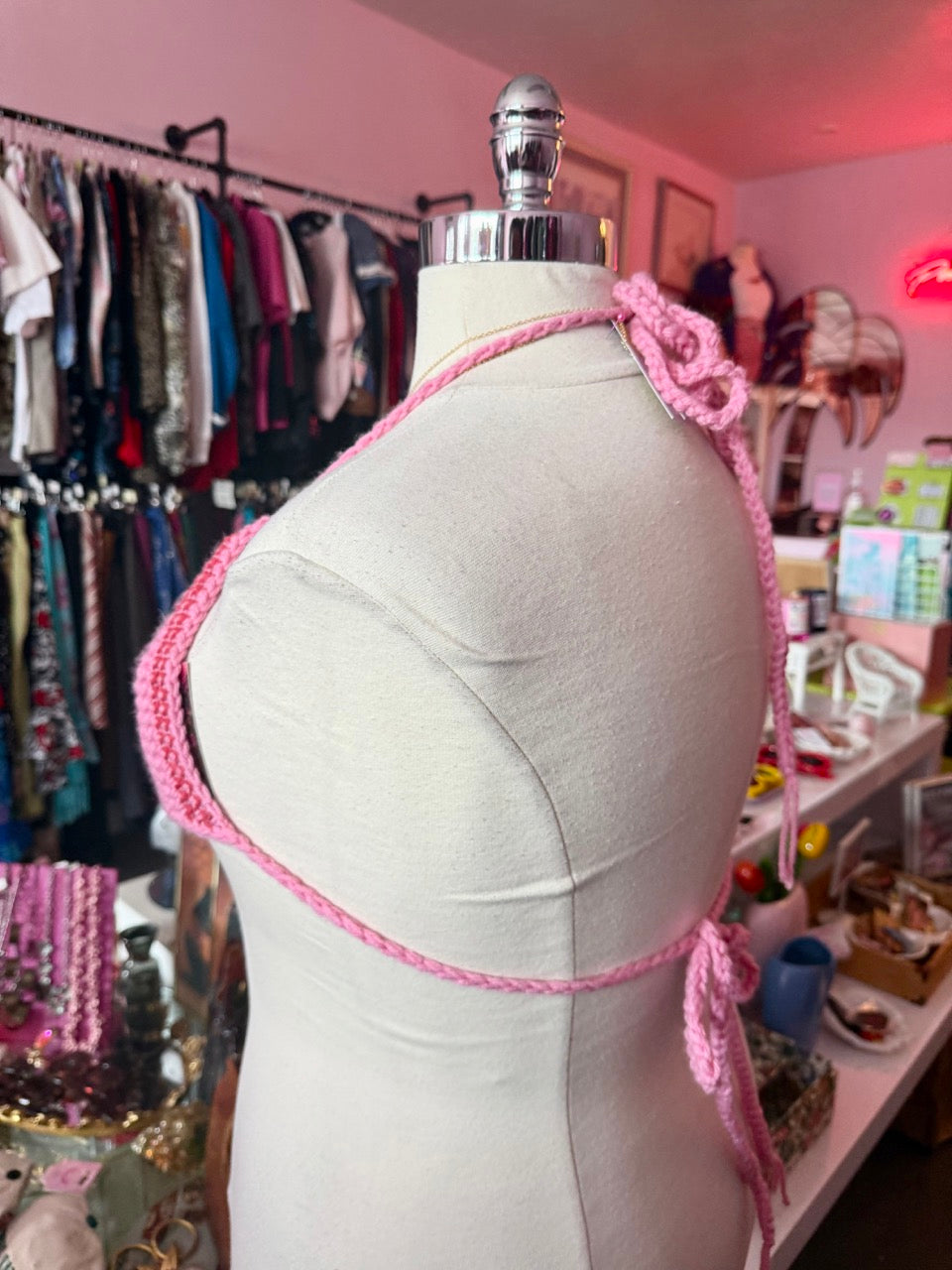 Mermaid Hex Crochet Adjustable Bikini Top - Size 20-24 2X/3X