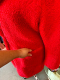 ELVI Red Teddy Coat - Size 18/20