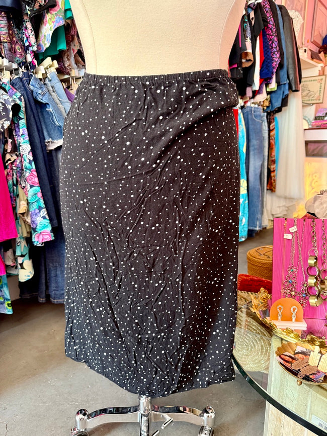 90s Polka Dot Midi Skirt - Size 30