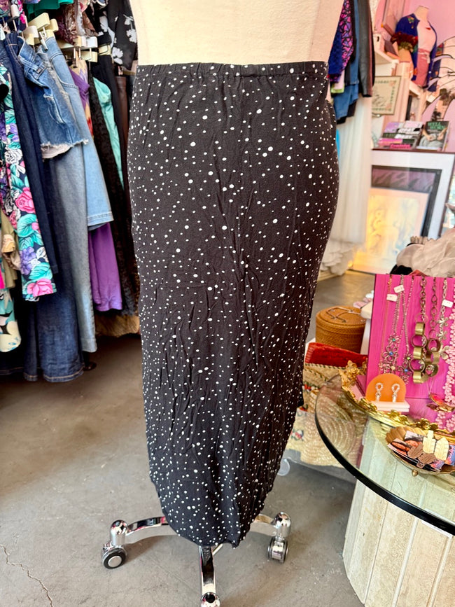 90s Polka Dot Midi Skirt - Size 30