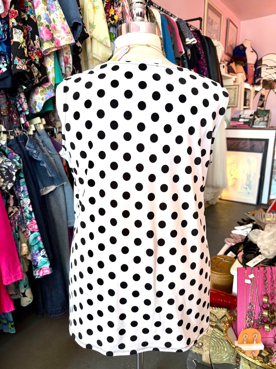 2000s Dotty Faux Wrap Top - Size 22-28