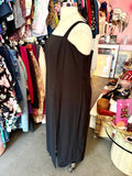 90s Black Square Neck Column Dress - Size 4X