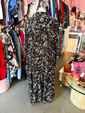 Moody Pansies Collared Dress - Size 36W 6X