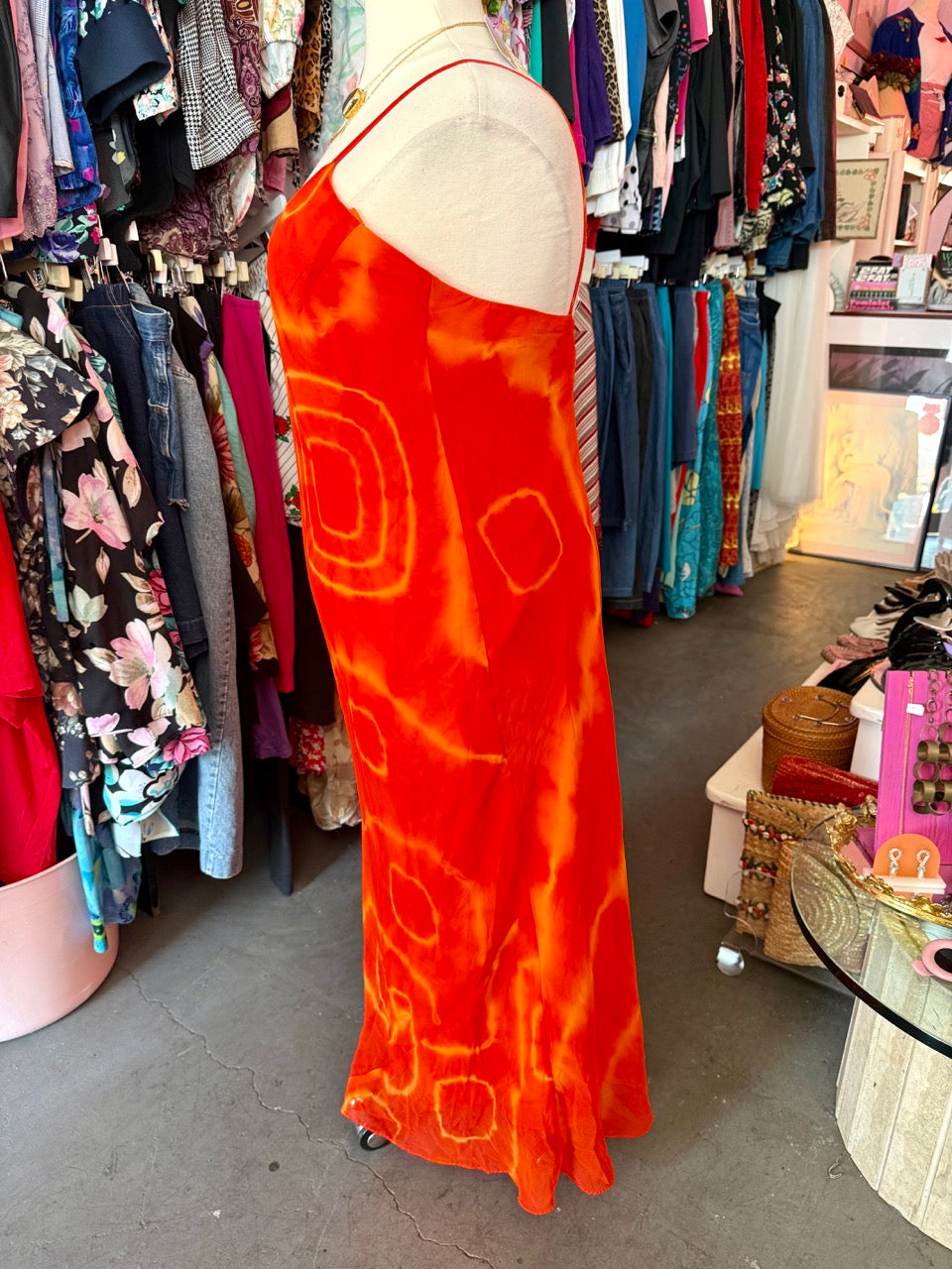 90s Orange Fanta Light Tie Dye Dress - Size 1X