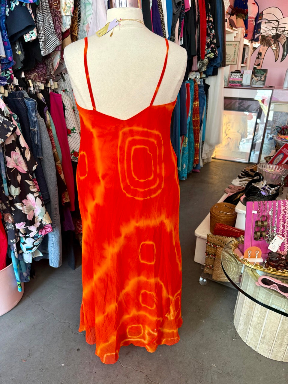 90s Orange Fanta Light Tie Dye Dress - Size 1X