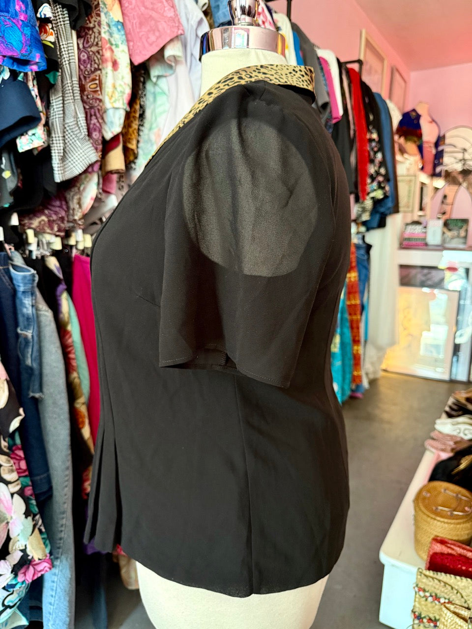 80s Slinky Leopard Top - Size 1X