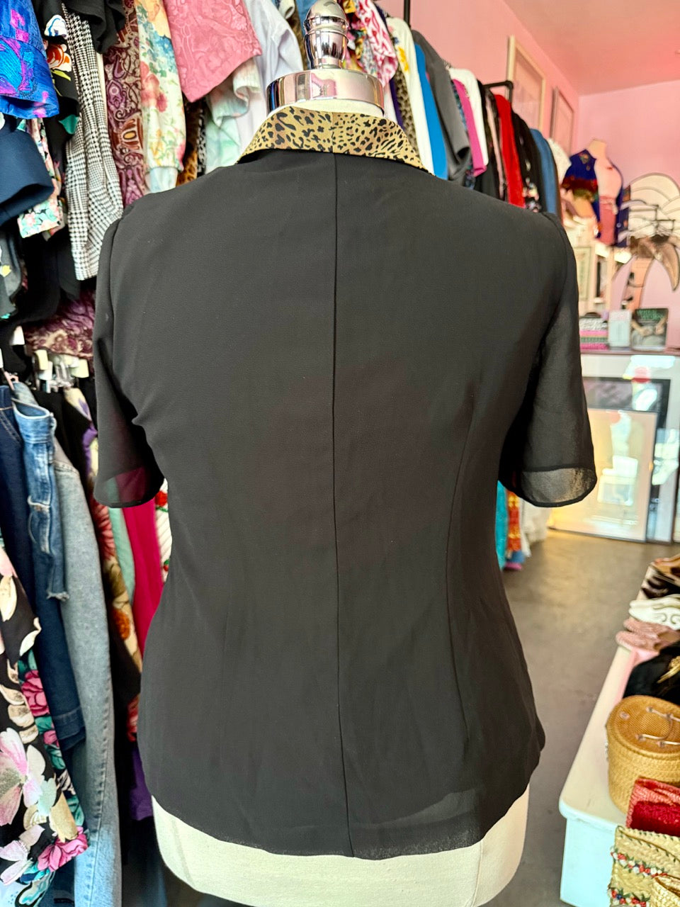 80s Slinky Leopard Top - Size 1X