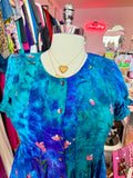 80s Petals Down The Stream Tie Dress - Size 1X
