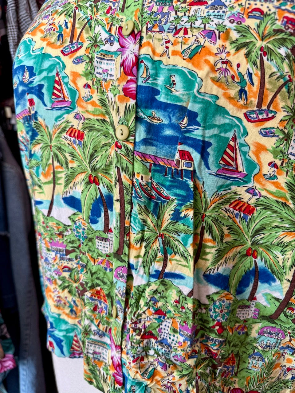 90s I Need a Vacation Button Up Top - Size 2X