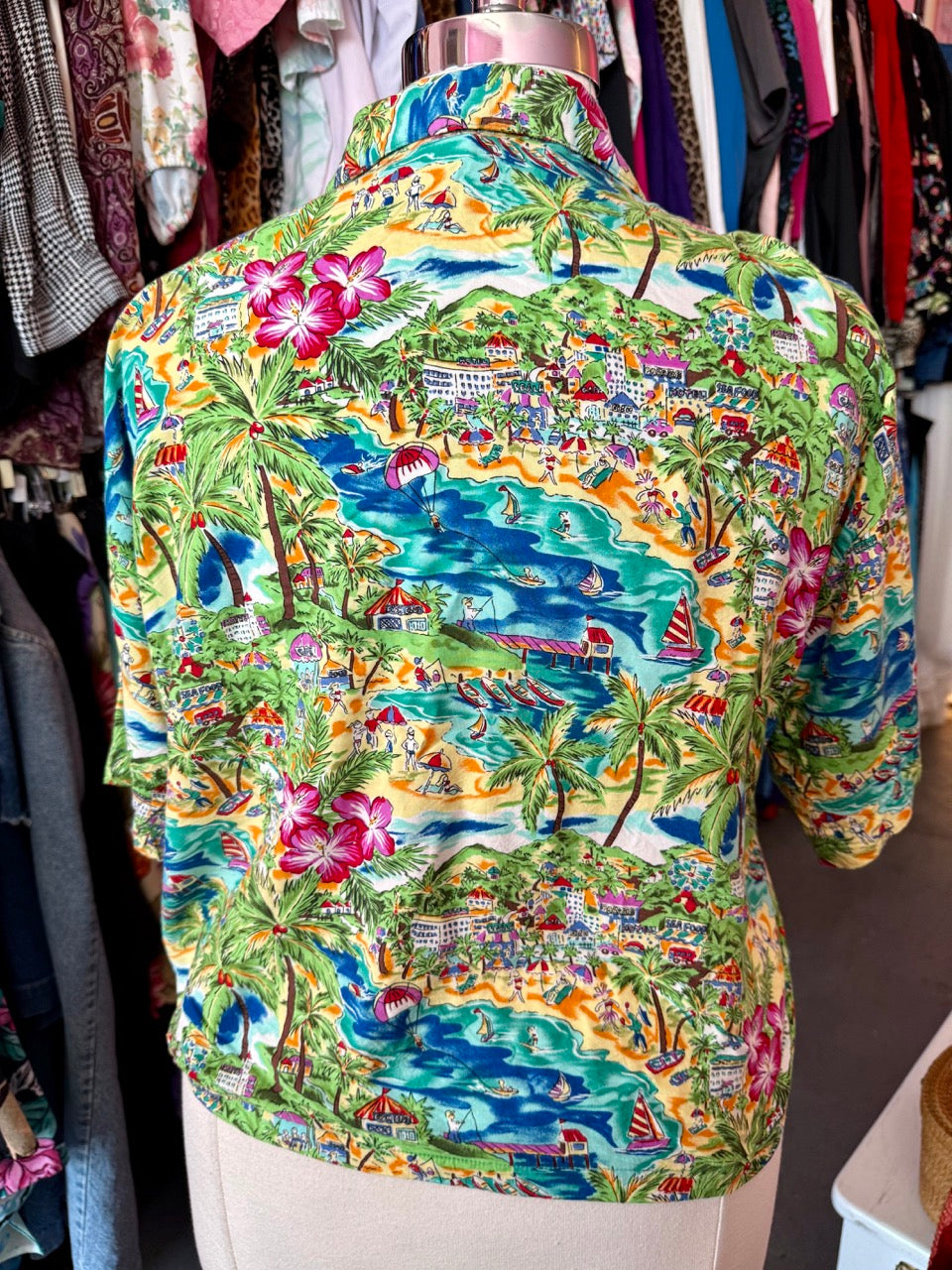 90s I Need a Vacation Button Up Top - Size 2X