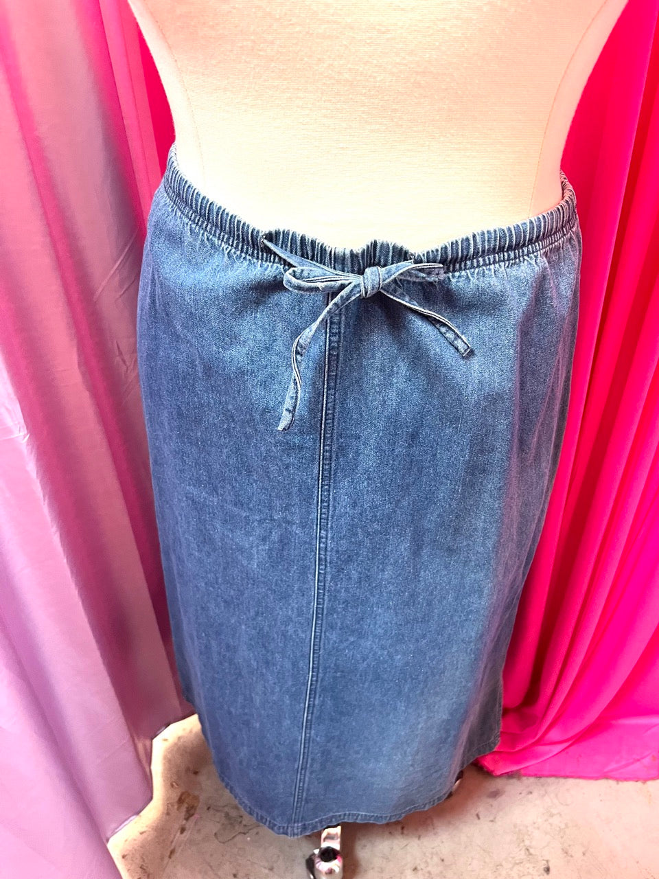 90s Drawstring Denim Skirt