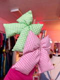 Jumbo Puffy Bow Keychains - Gingham