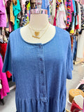 2000s Miss Honey Chambray Denim Smock Dress - Size 6X+