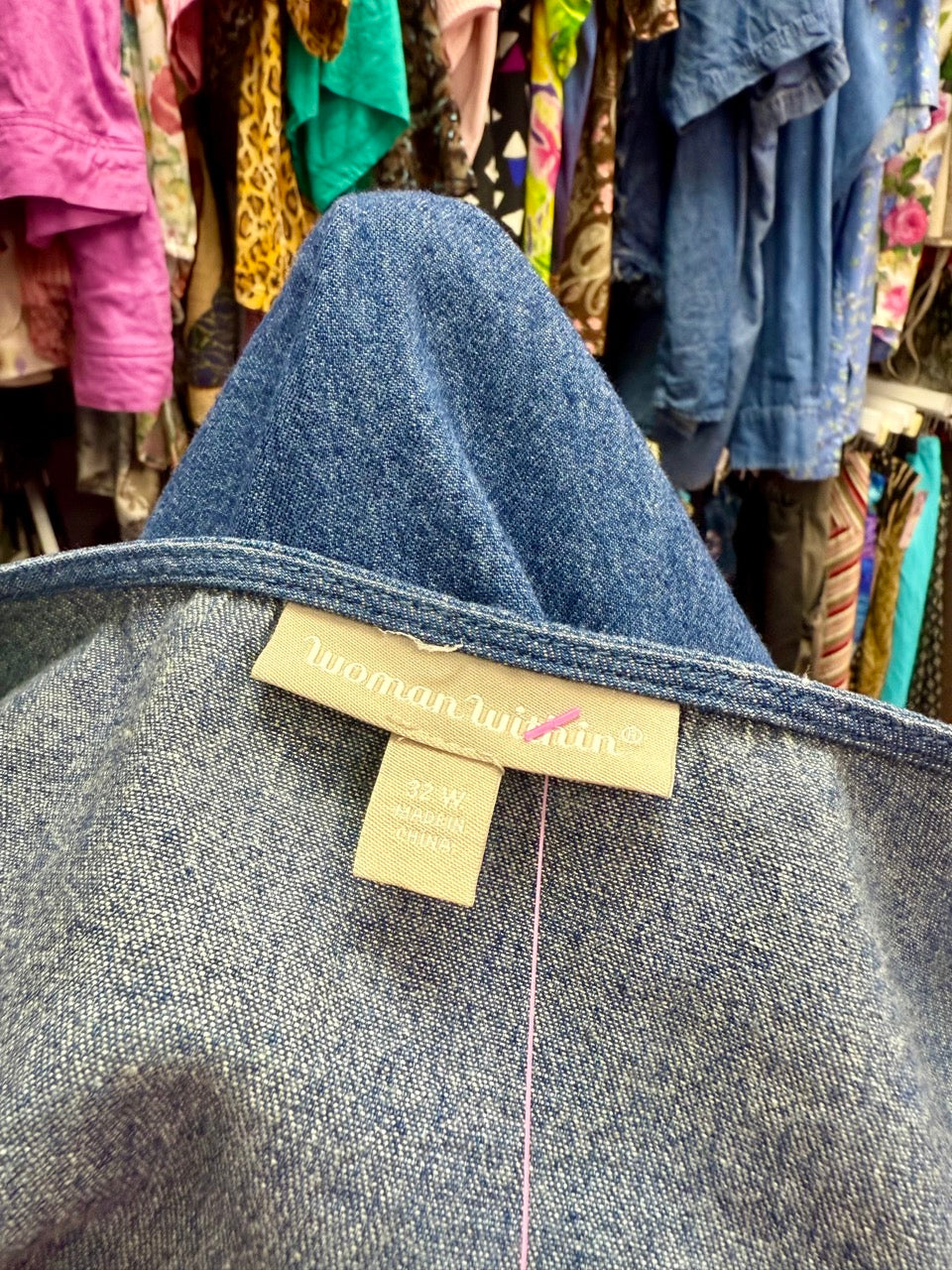 2000s Miss Honey Chambray Denim Smock Dress - Size 6X+