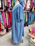 2000s Its The Weekend Chambray Denim Smock Dress - Size 6X+
