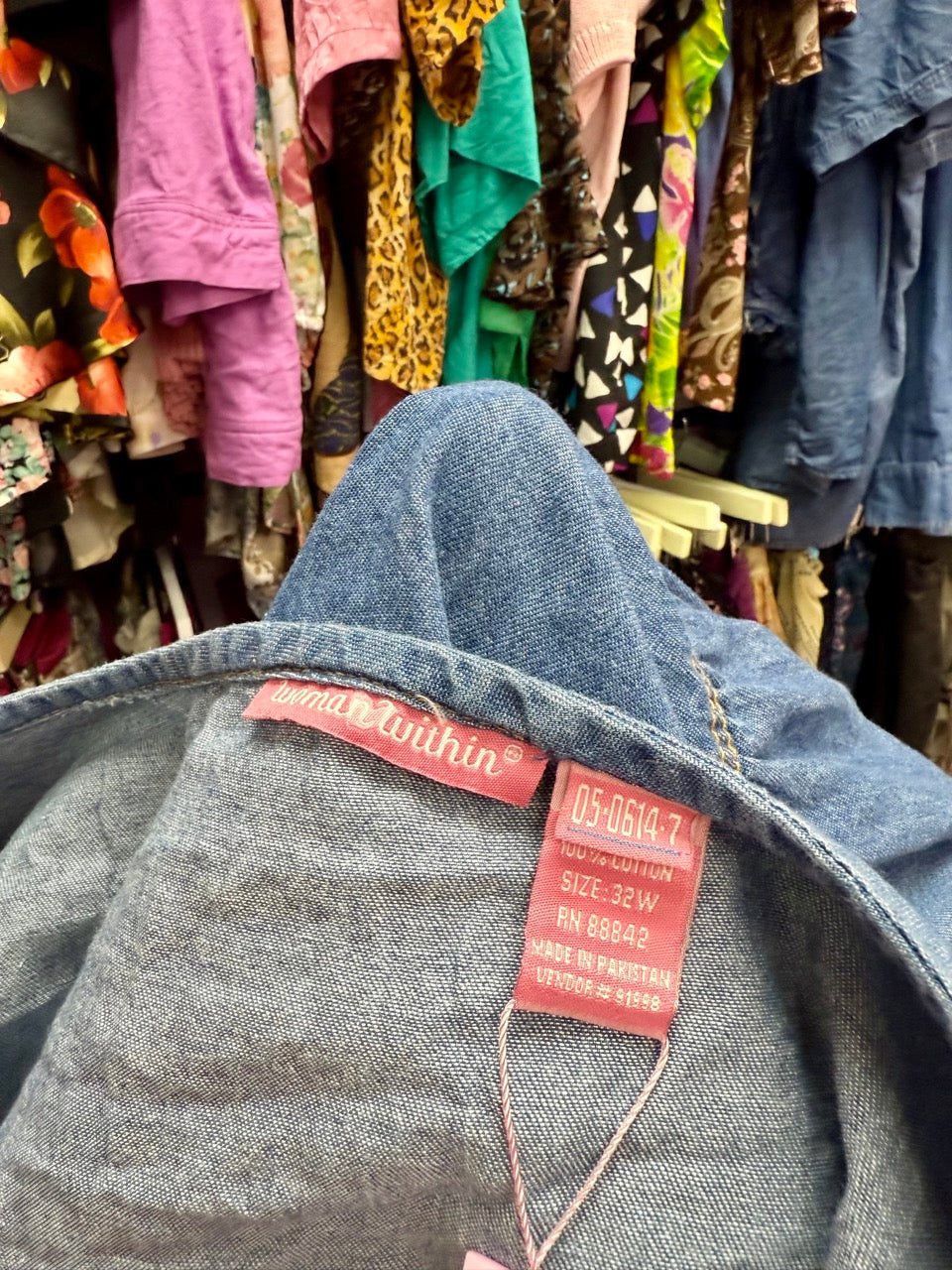 2000s Its The Weekend Chambray Denim Smock Dress - Size 6X+