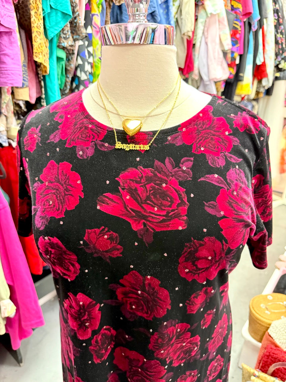 90s By Any Other Name Rose Velvet Dress - Size 2X