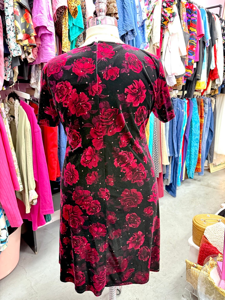 90s By Any Other Name Rose Velvet Dress - Size 2X
