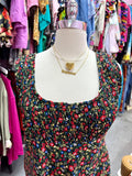 Vintage Primary Petals Sleeveless Mini Dress - Size 2X