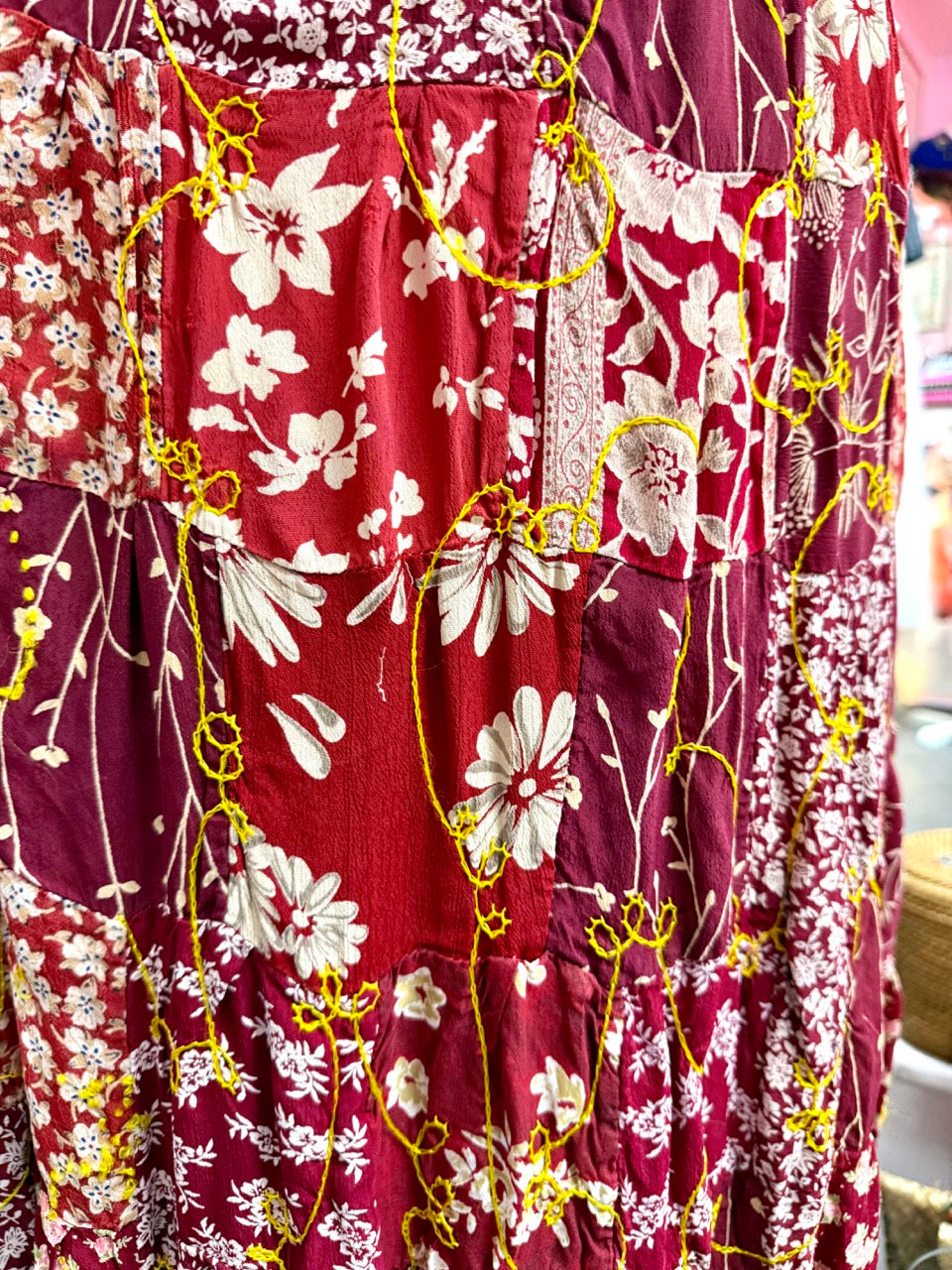 Autumn Willow Patchwork Maxi Skirt - Size 1X/2X