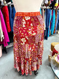 Autumn Willow Patchwork Maxi Skirt - Size 1X/2X