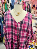 Pinky Pearl Plaid Snap Button Dress - Size 6X