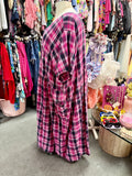 Pinky Pearl Plaid Snap Button Dress - Size 6X