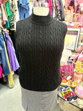 Spoken Word Black Cable Knit Sweater Vest - Size 1X-3X