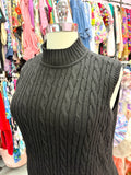 Spoken Word Black Cable Knit Sweater Vest - Size 1X-3X