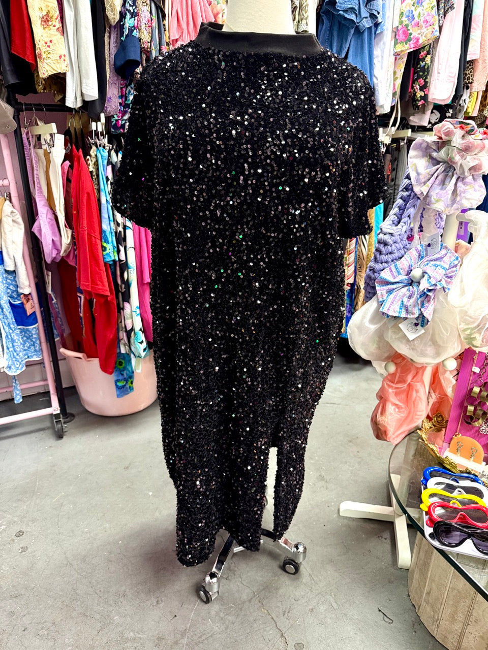 Isolated Heroes Sequin Midi Dress in Midnight Black - Size 2X-4X