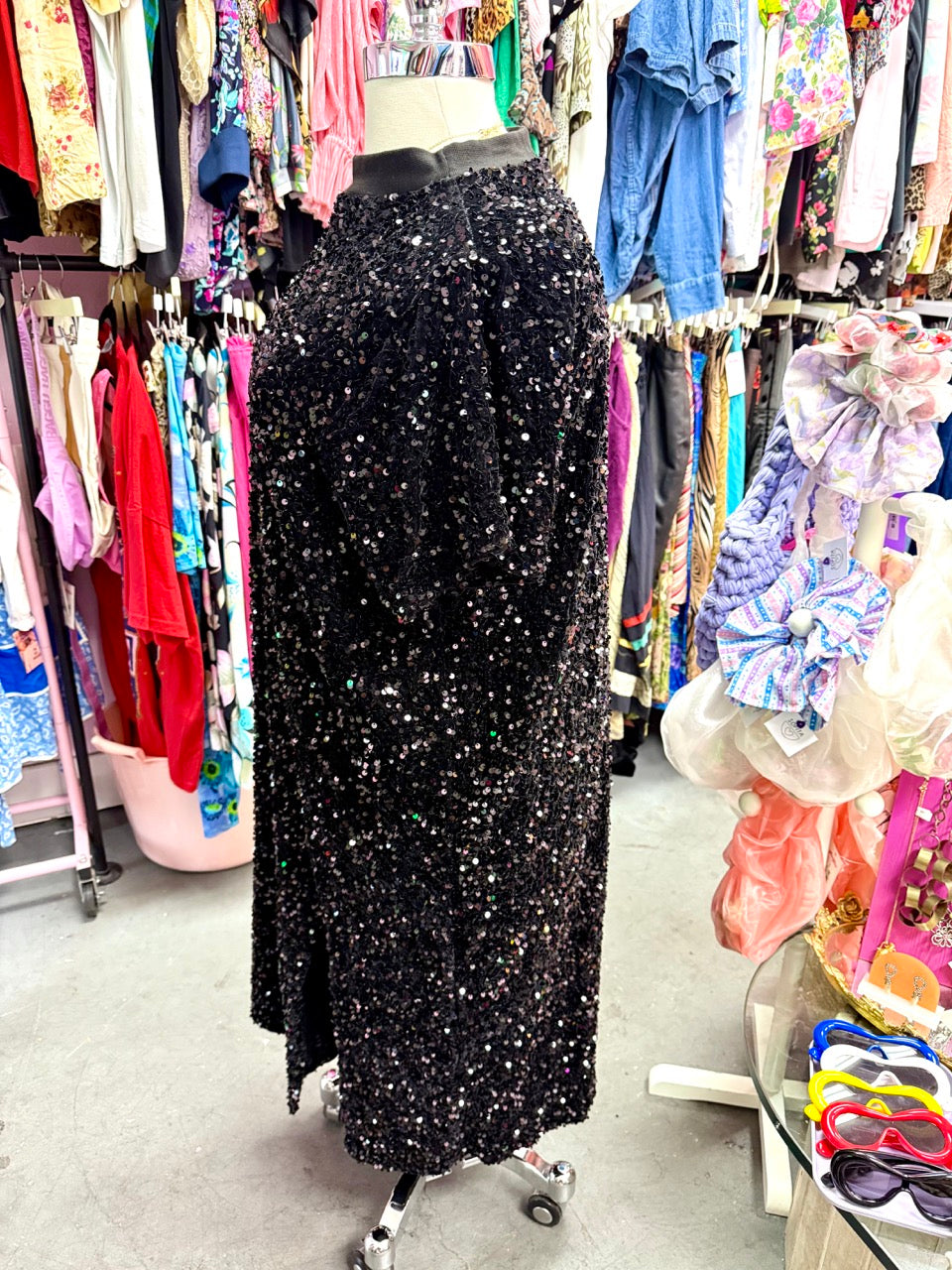 Isolated Heroes Sequin Midi Dress in Midnight Black - Size 2X-4X