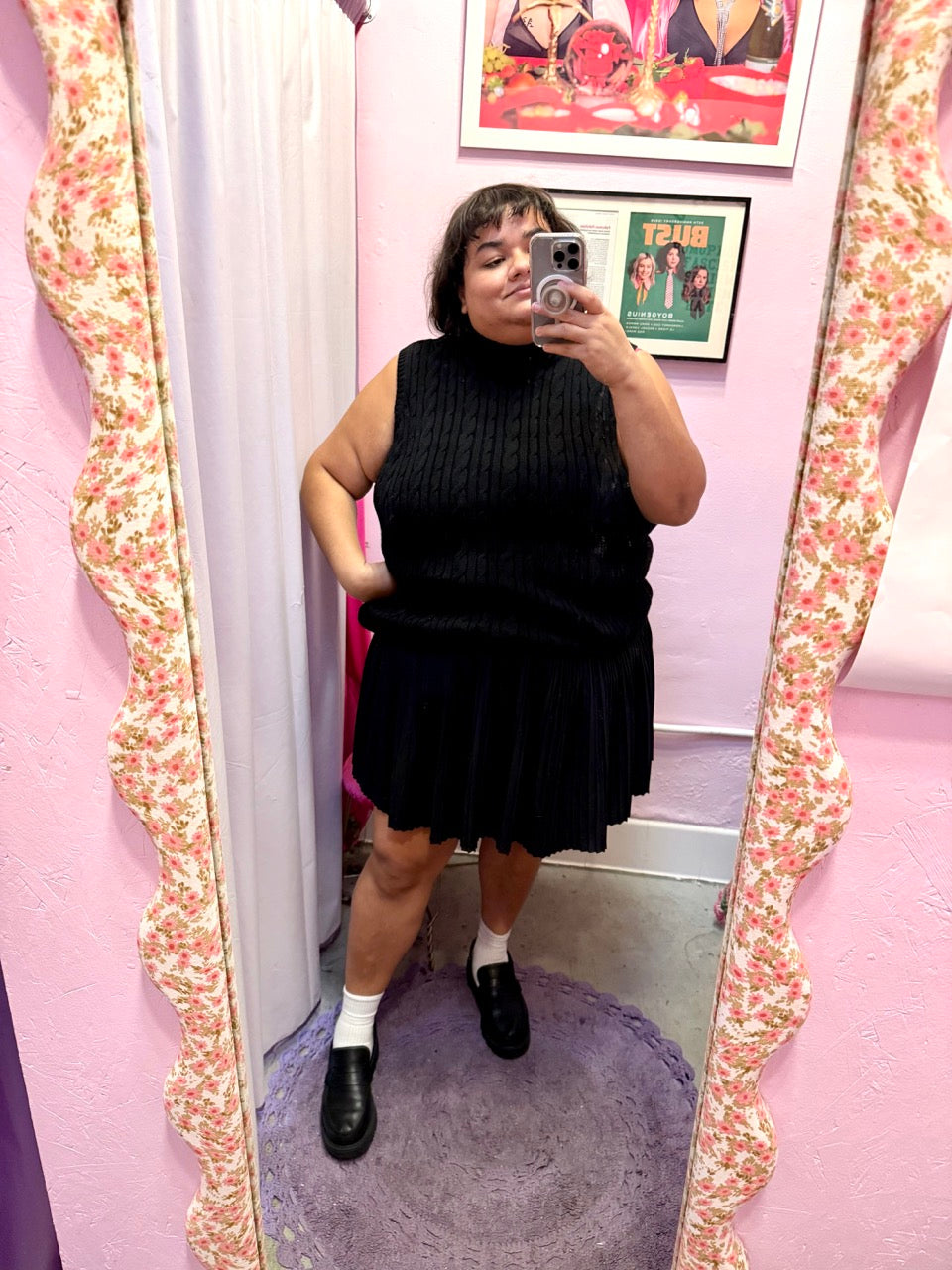 Spoken Word Black Cable Knit Sweater Vest - Size 1X-3X