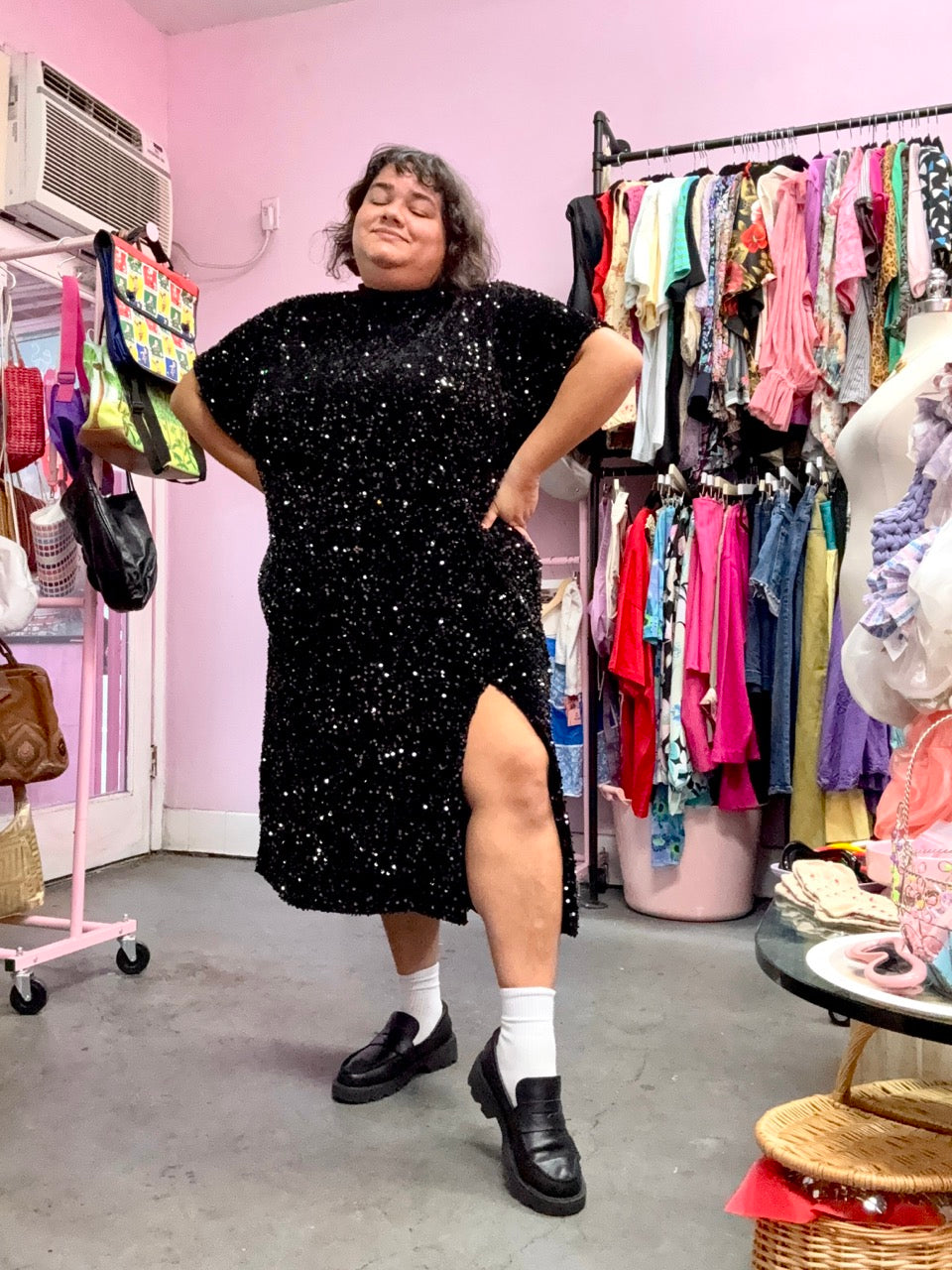 Isolated Heroes Sequin Midi Dress in Midnight Black - Size 2X-4X