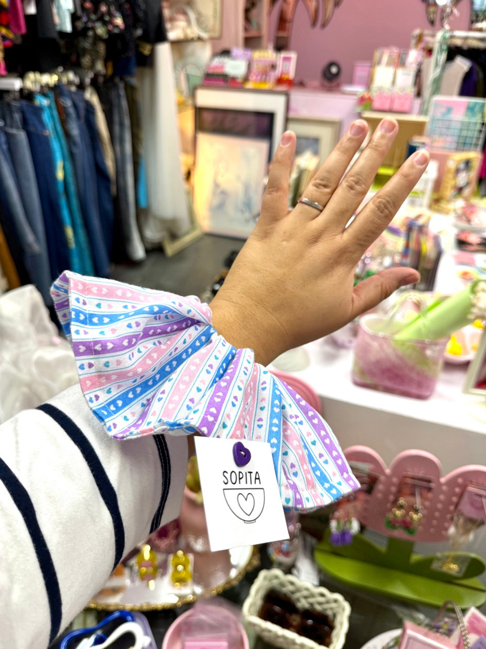 Sopita Vintage Micro Heart Jumbo Scrunchie