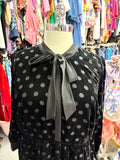 Black Velvet Burn Out Polka Dot Dress - Size 2X/3X
