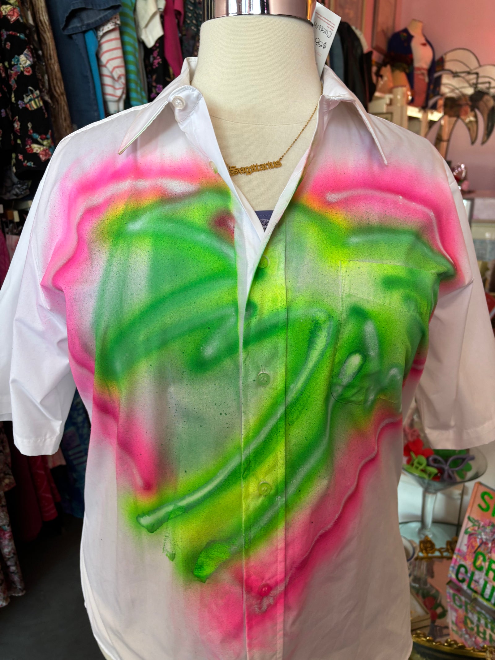Custom Proud Mary Airbrush Button Up - XL