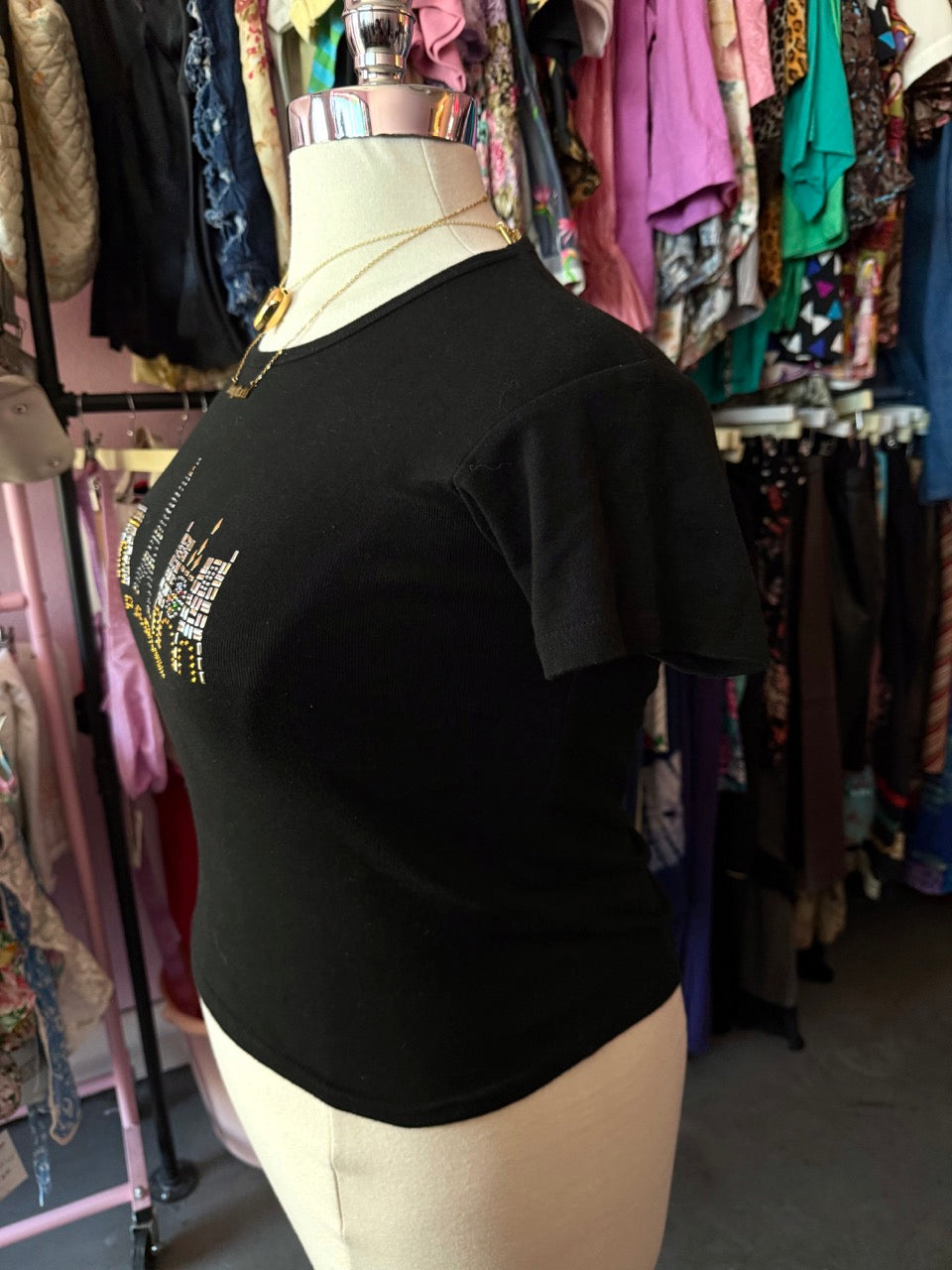 00s Are You Happy to Be in Paris? Bedazzled Baby Tee - Size 1X-3X