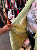 Lime Green Plaid Lightweight Blazer Shacket - 3X
