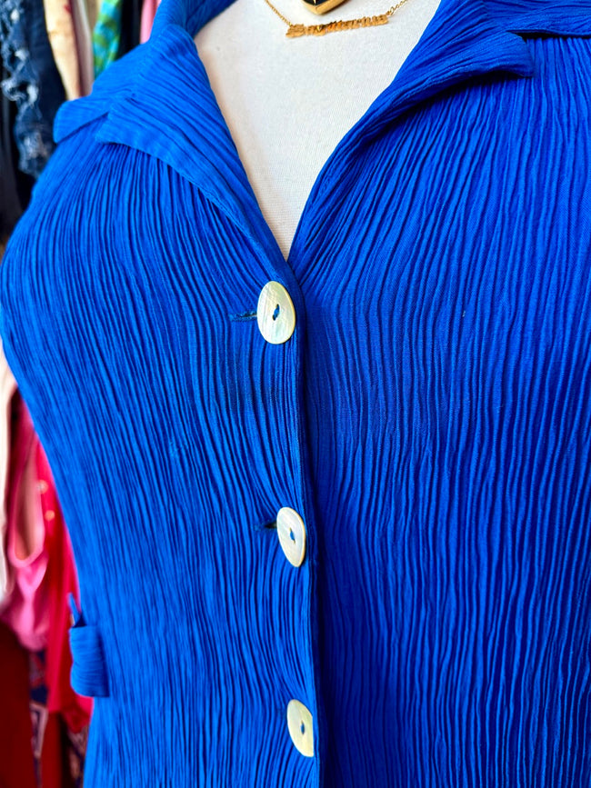90s Ribbed and Royal Blue Dress - Size 3X/4X