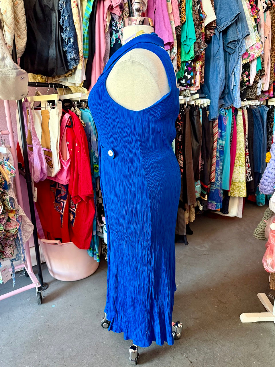 90s Ribbed and Royal Blue Dress - Size 3X/4X