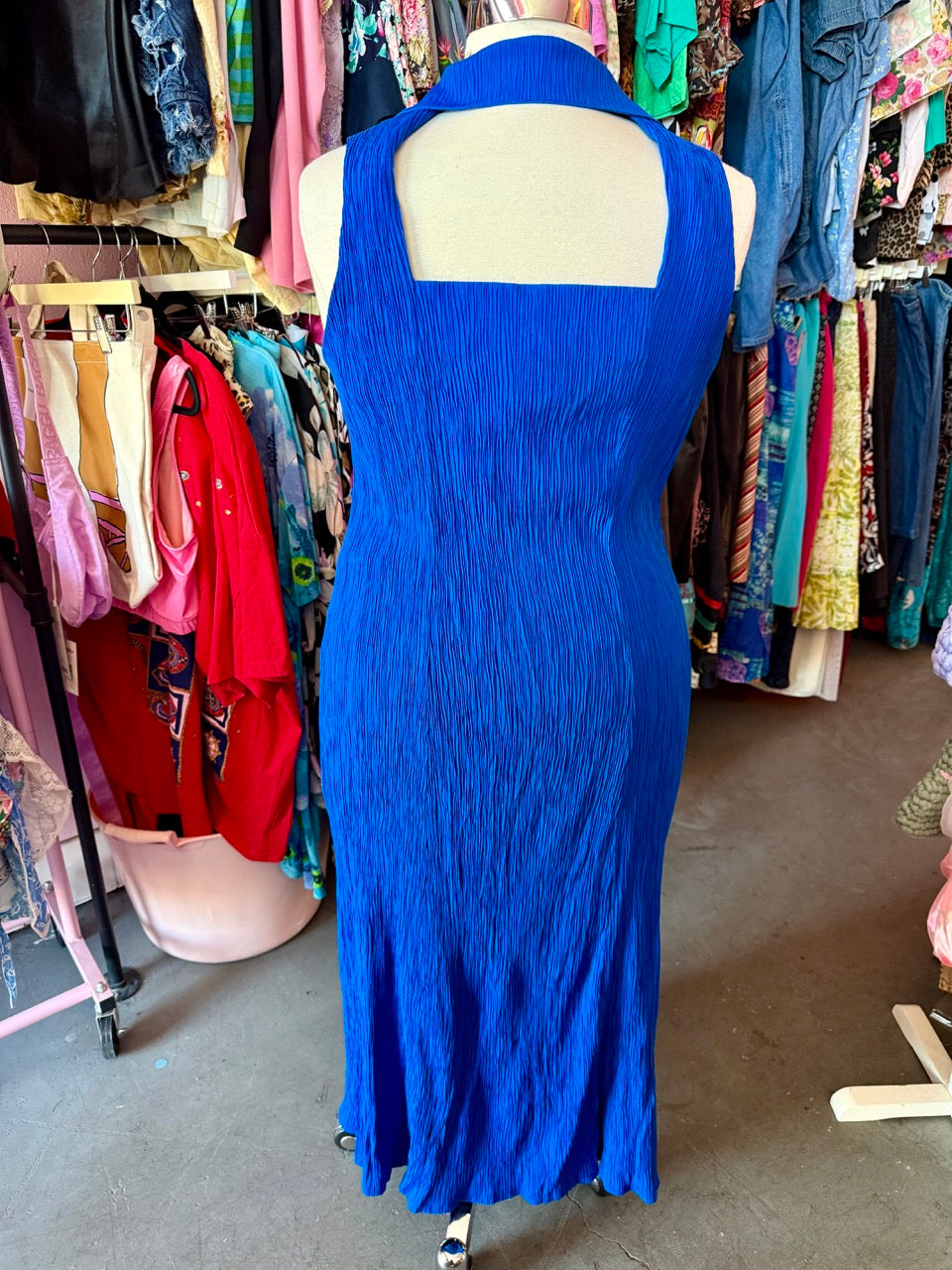 90s Ribbed and Royal Blue Dress - Size 3X/4X