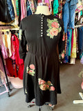 90s Glittering Petals Hand Painted Dress - Size 1X