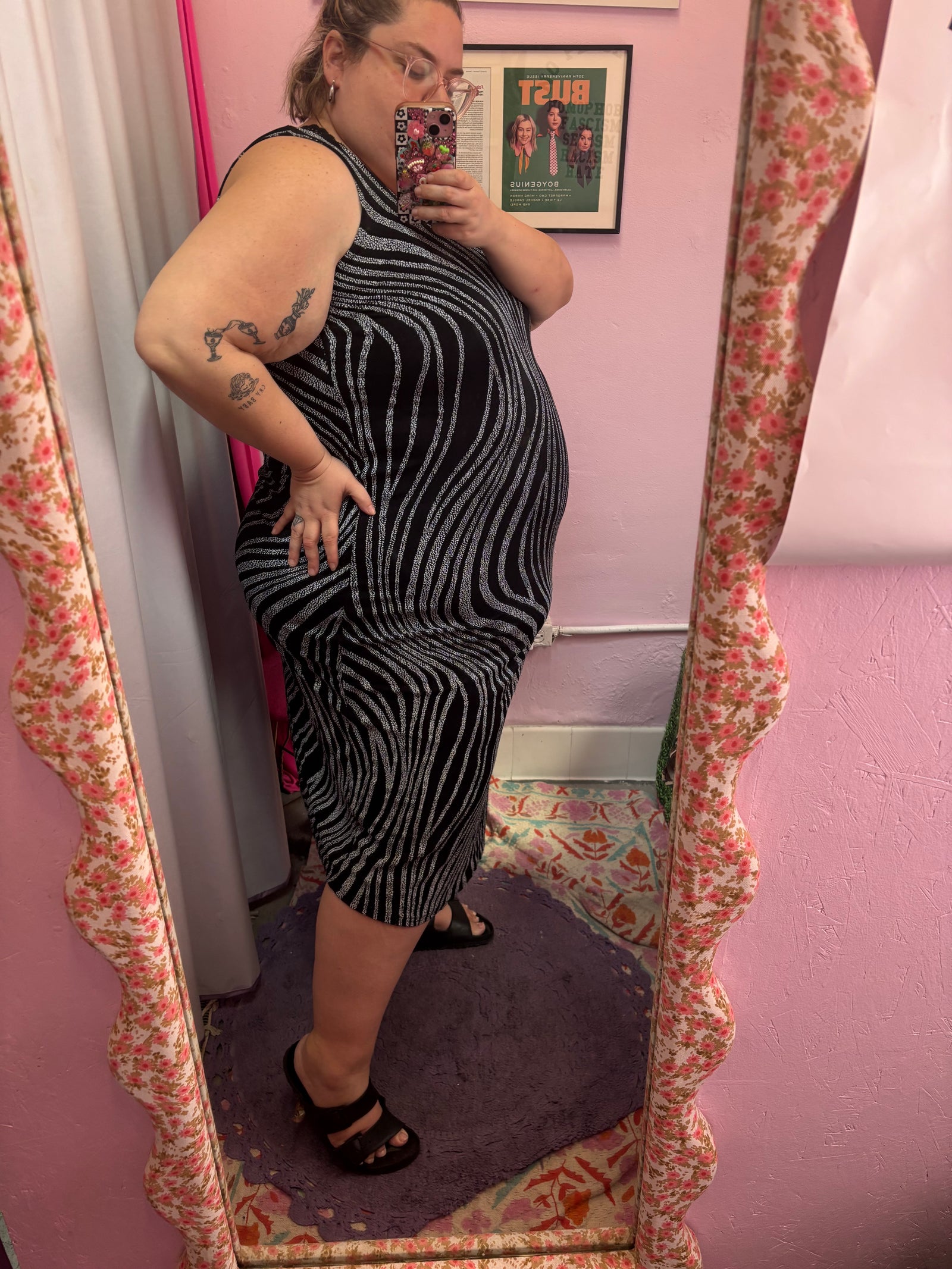 Sleeveless 90's Stretchy Midi Dress - 2X - 4X