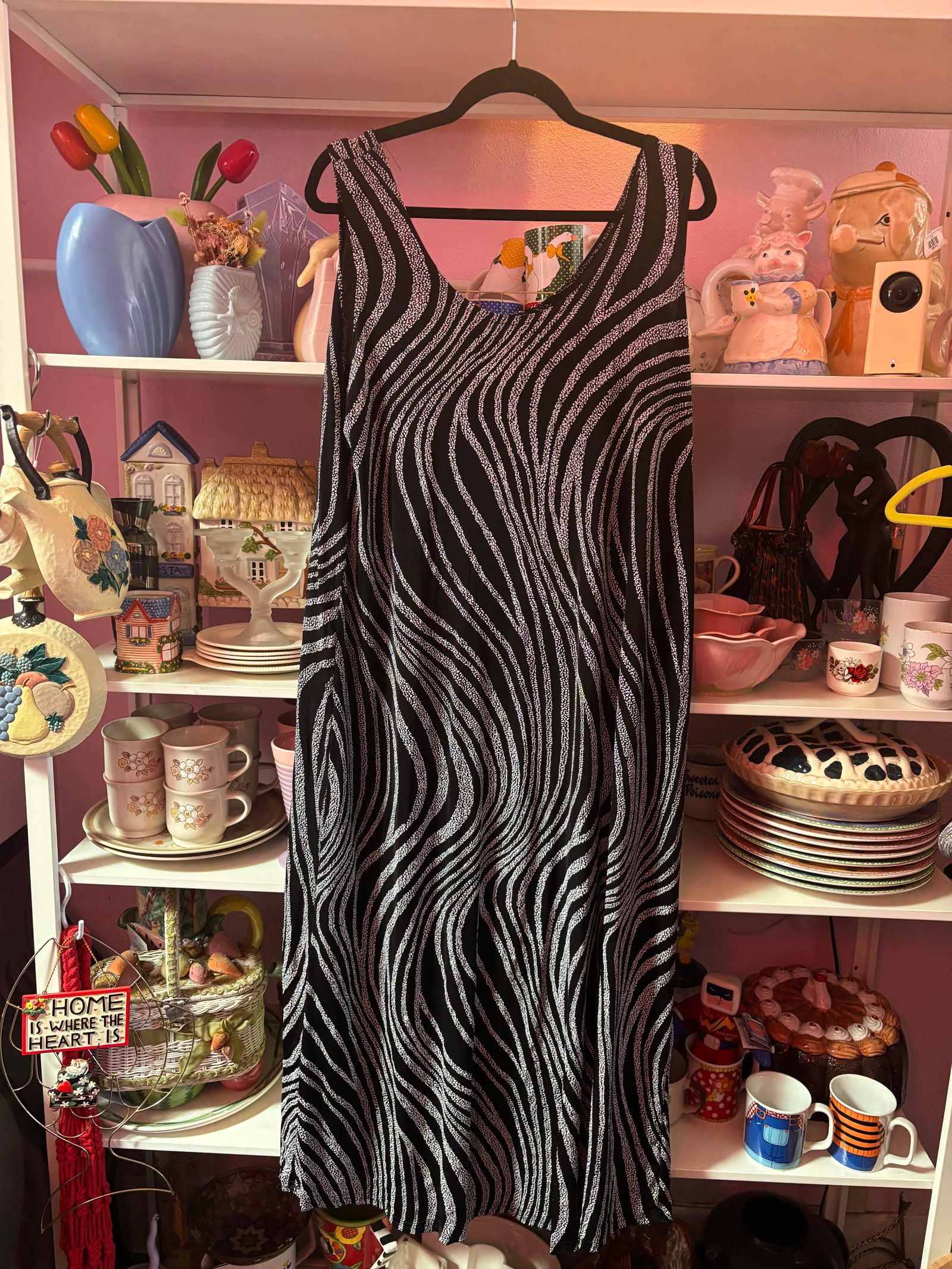 Sleeveless 90's Stretchy Midi Dress - 2X - 4X